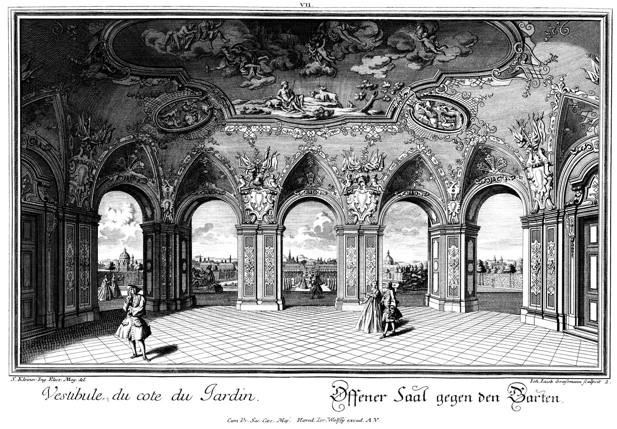 View from the Sala Terrena to the Garden by Salomon Kleiner
