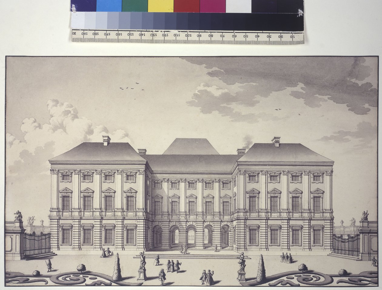 Front View of the Garden Facade of Liechtenstein Palace in Rossau by Salomon Kleiner