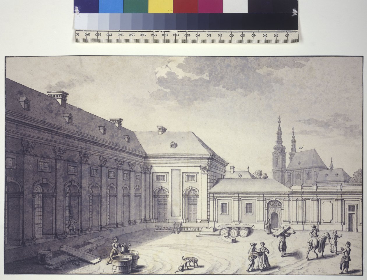 View of the Inner Court Front of the Orangery by Salomon Kleiner