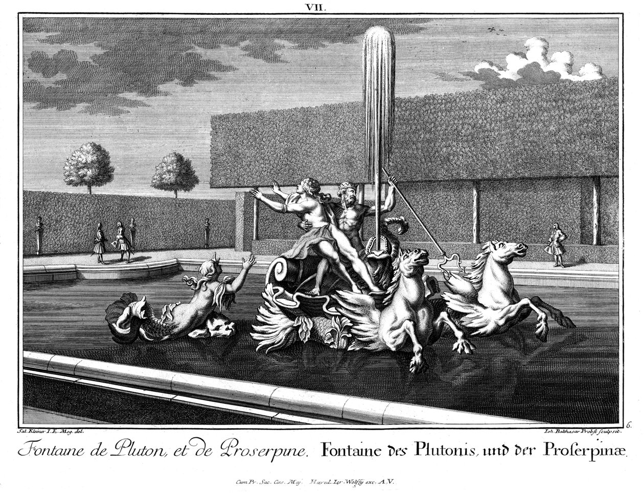 View of the Fountain of Pluto and Proserpina by Salomon Kleiner