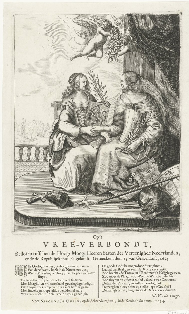 Allegory on the Peace of Westminster, 1654 by Salomon Pietersz. Lachair