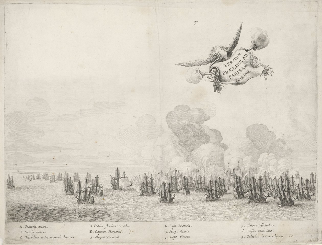 Third Battle with the Portuguese Fleet at Paraiba, 1640 by Salomon Savery