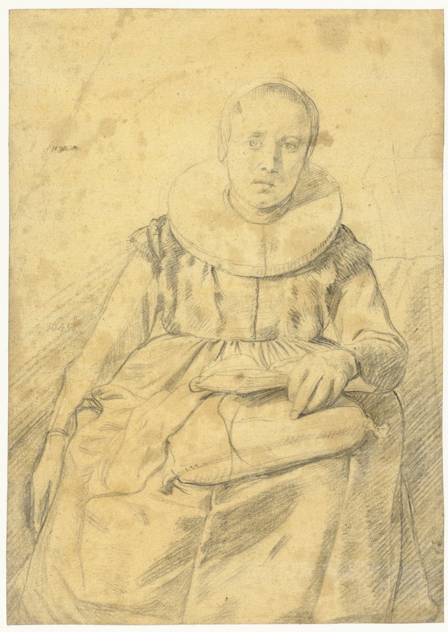 Portrait of a Seated Woman with a Stiff Pleated Collar by Salomon de Bray