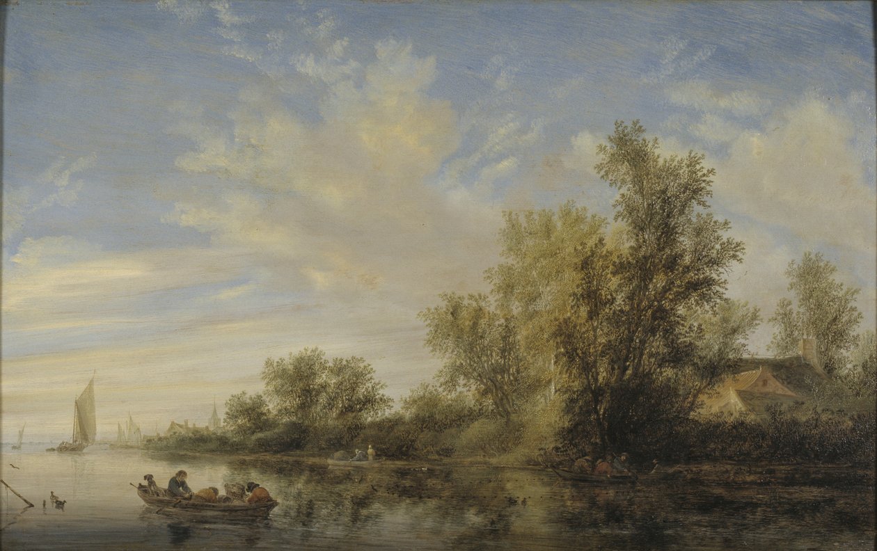 River Landscape by Salomon van Ruysdael