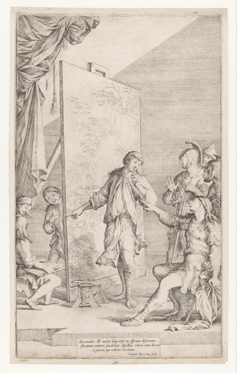 Alexander the Great in the Studio of Apelles by Salvator Rosa