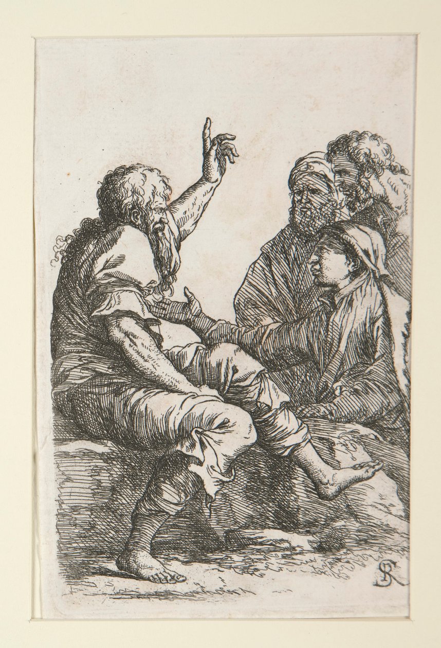 An Old Man Talking to Three Men by Salvator Rosa