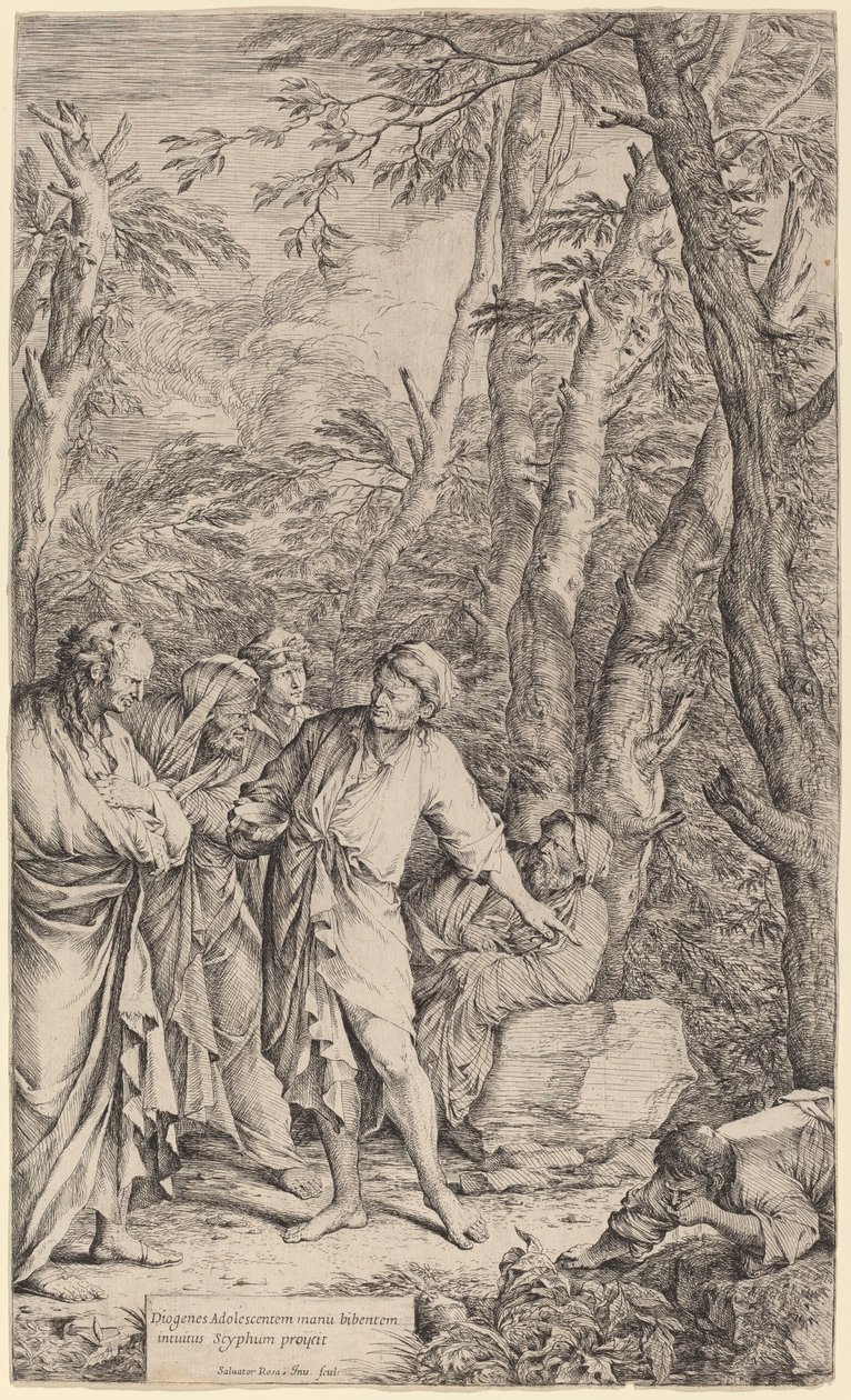 Diogenes Casting away his Bowl by Salvator Rosa