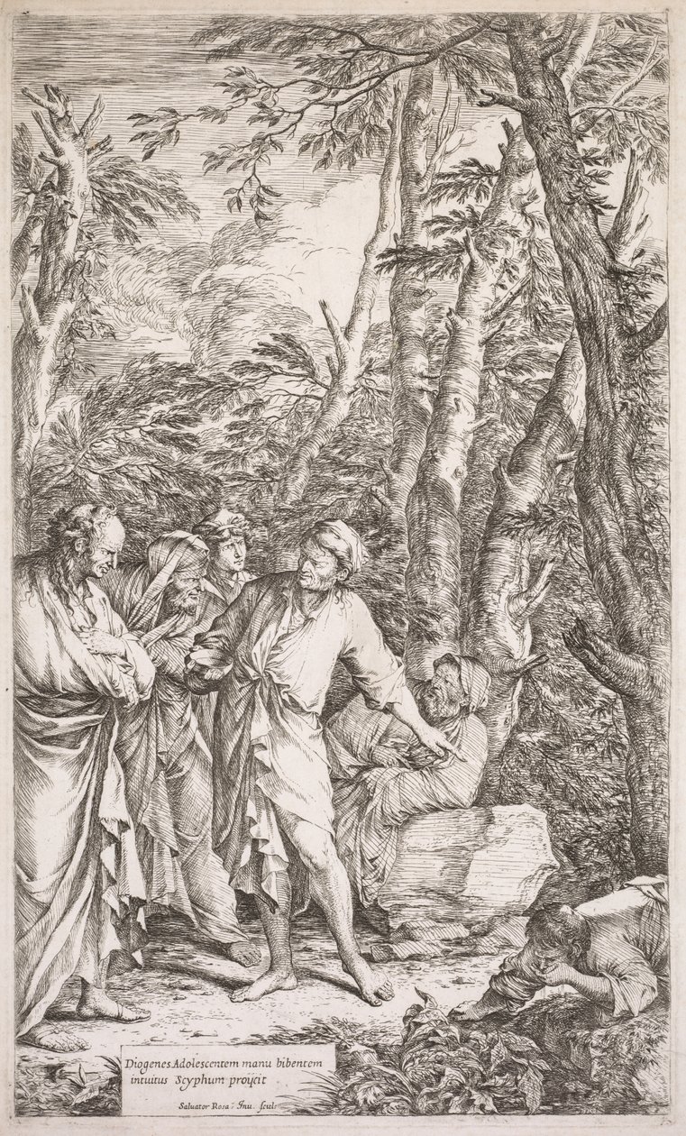 Diogenes and His Cup by Salvator Rosa