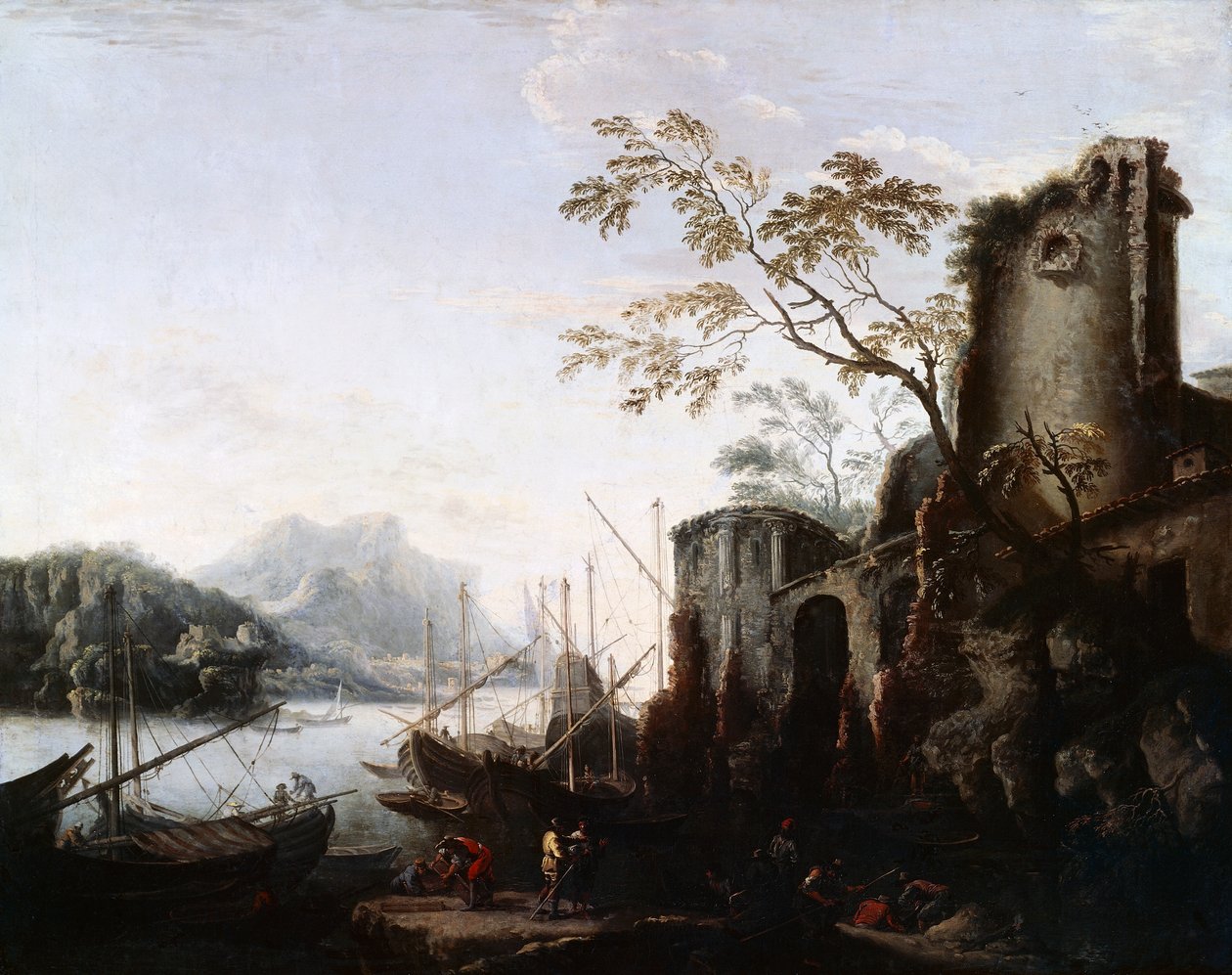 Marine Landscape with Towers by Salvator Rosa
