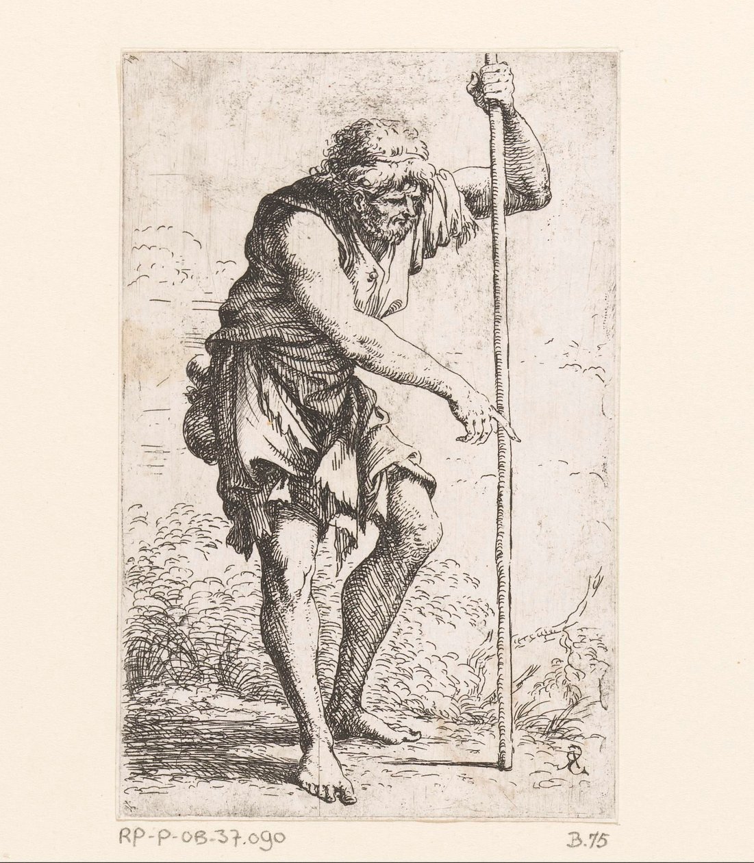 Old Man with a Stick by Salvator Rosa