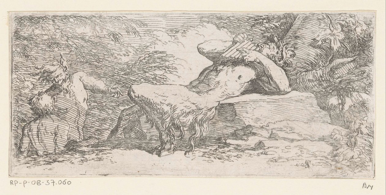 Satyr with a Pan Flute by Salvator Rosa