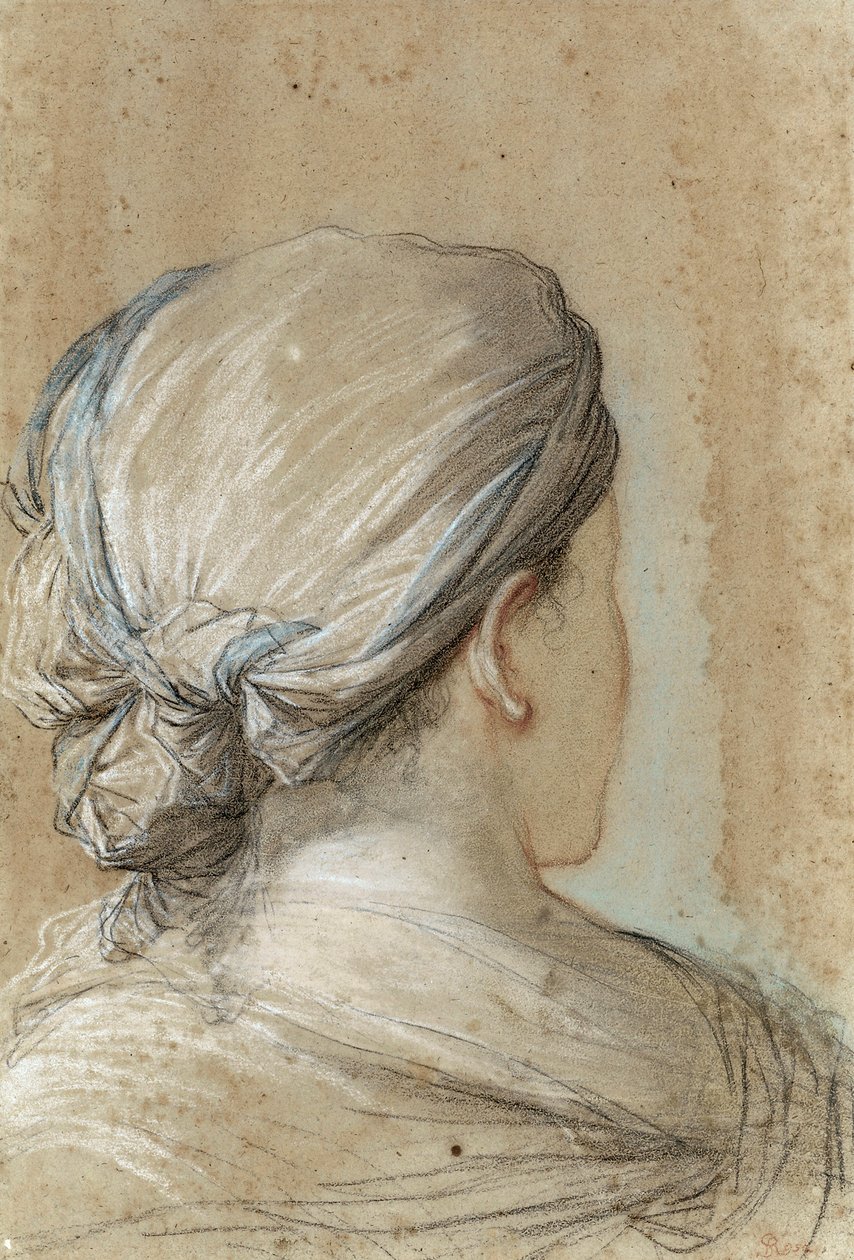 Woman Seen from Behind with a Headscarf by Salvator Rosa