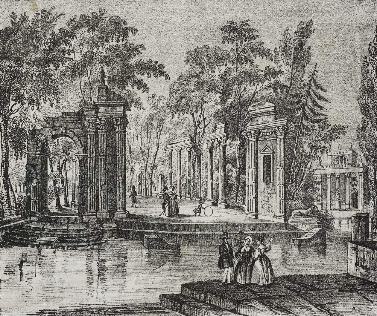 Amphitheater on Isle in Lazienki Park, Warsaw, Poland, from Poliorama Pittoresco, No. 51, July 30 by Salvatore Puglia