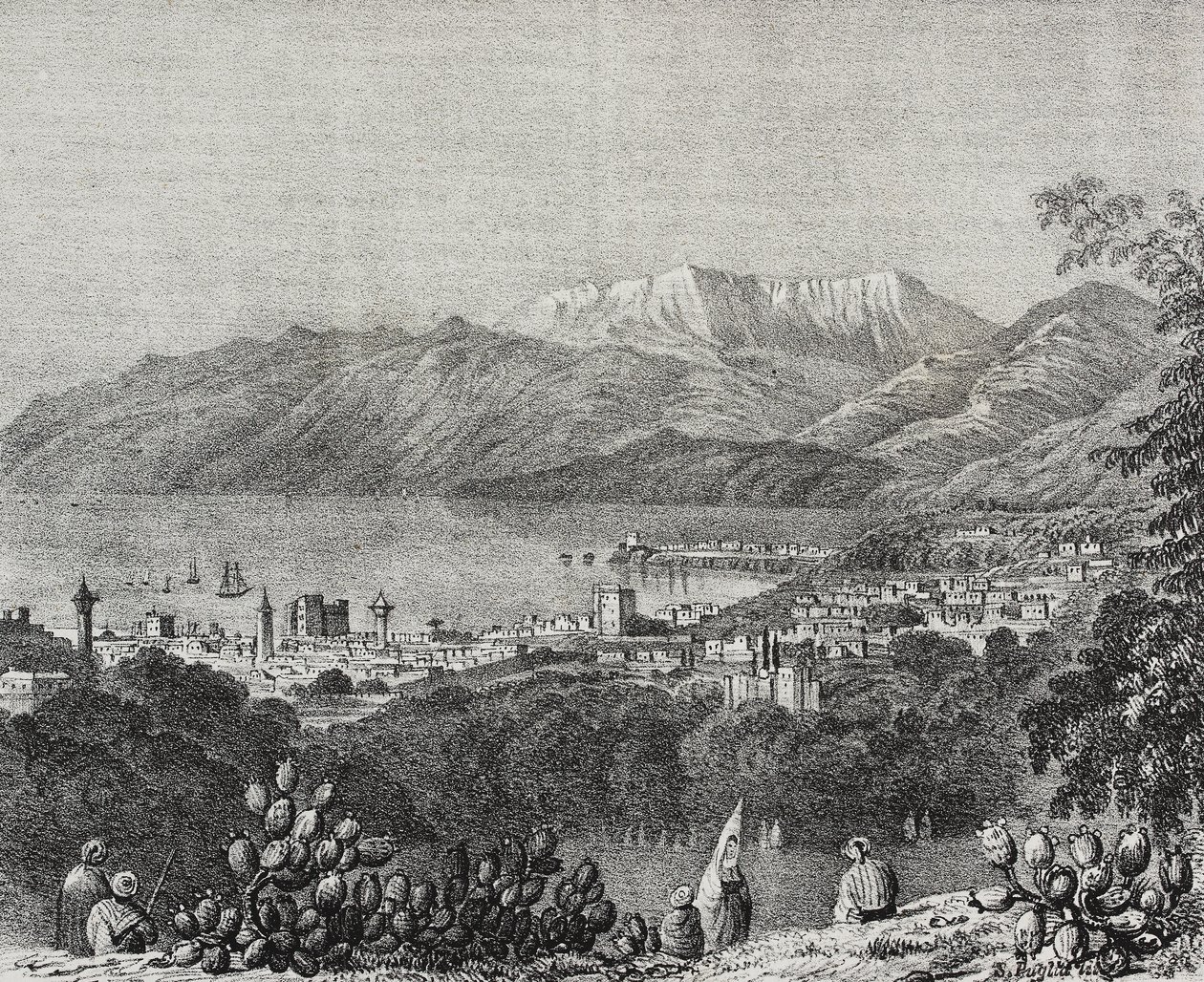 View of Beirut and Mount Lebanon Range, Lebanon, from Poliorama Pittoresco, No. 8, October 1 by Salvatore Puglia