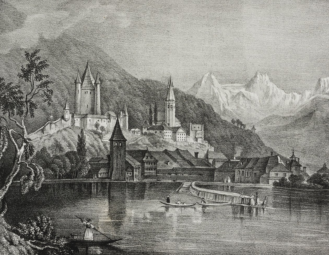 View of Thun, Canton of Bern, Switzerland, from Poliorama Pittoresco, No. 35, April 9 by Salvatore Puglia