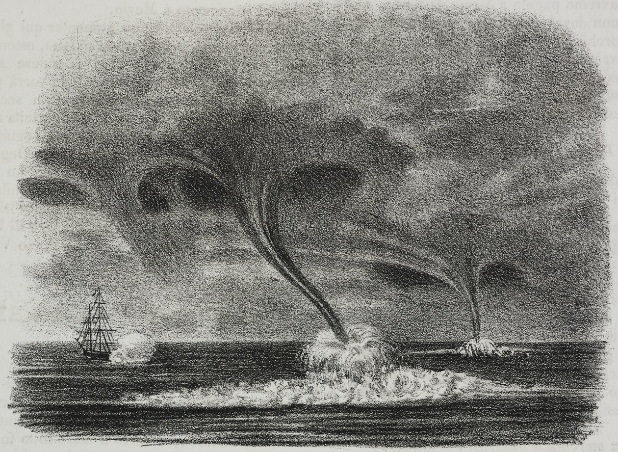 Waterspouts, from Poliorama Pittoresco, No. 48, July 9 by Salvatore Puglia