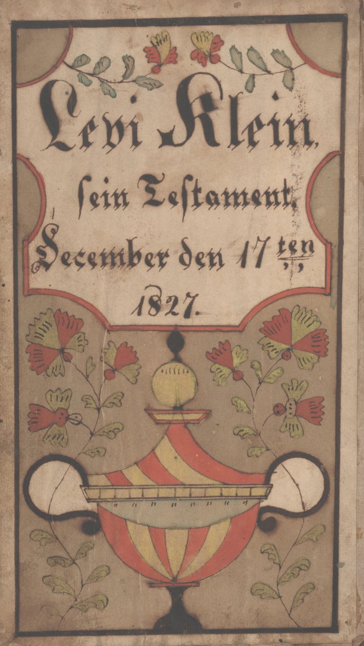 Bookplate for Levi Klein, 1834 by Samuel Bentz
