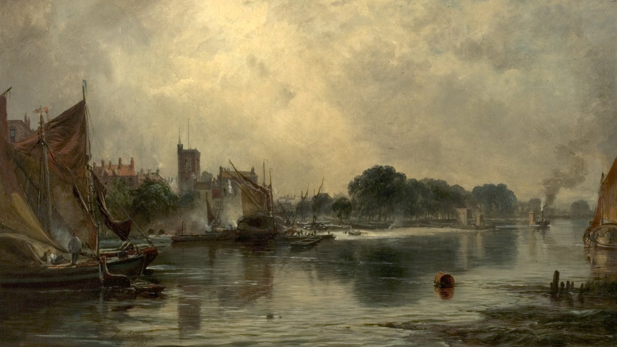 The Thames at Chiswick, London by Samuel Bough