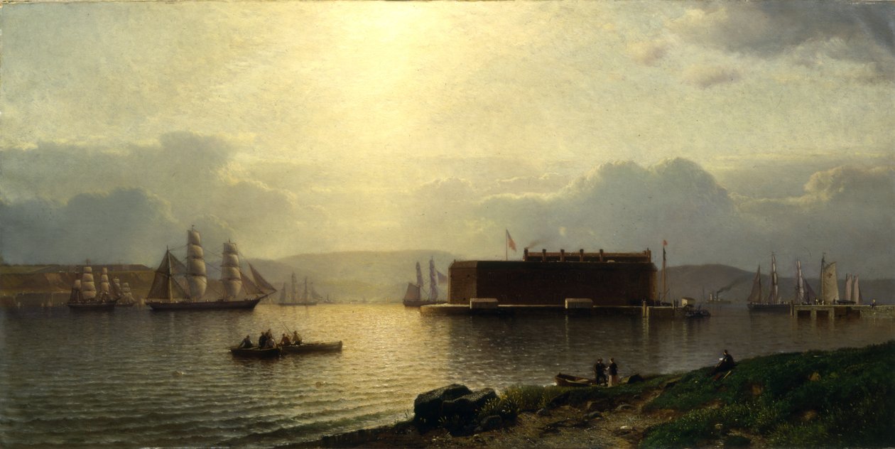 The Narrows and Fort Lafayette, Ships Coming Into Port, New York Harbor, 1868 by Samuel Colman