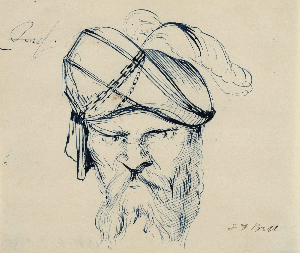 Man Wearing a Plumed Turban by Samuel Finley Breese Morse