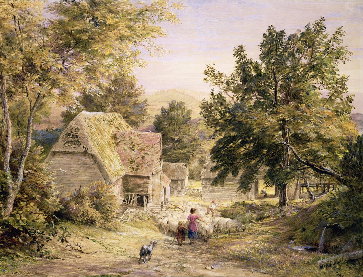 A Farmyard near Princes Risborough, 18456 by Samuel Palmer