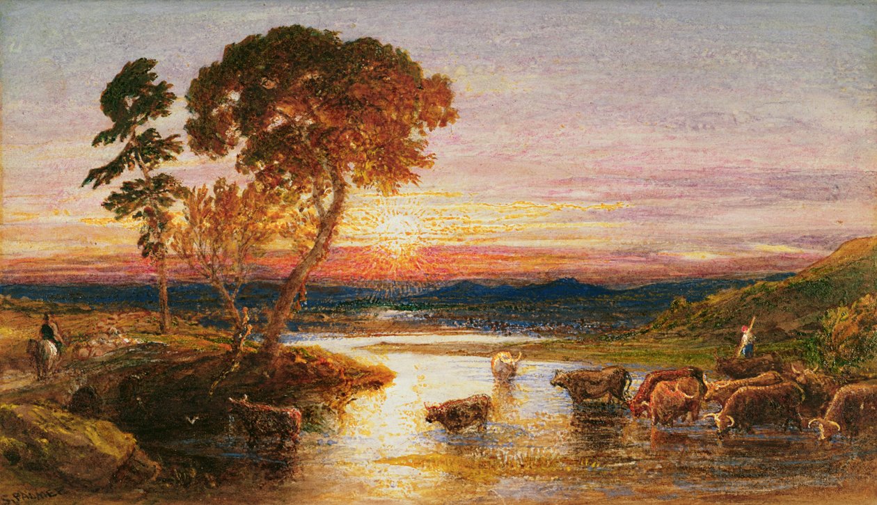 Going to the Fold, Sunset, 1879 by Samuel Palmer