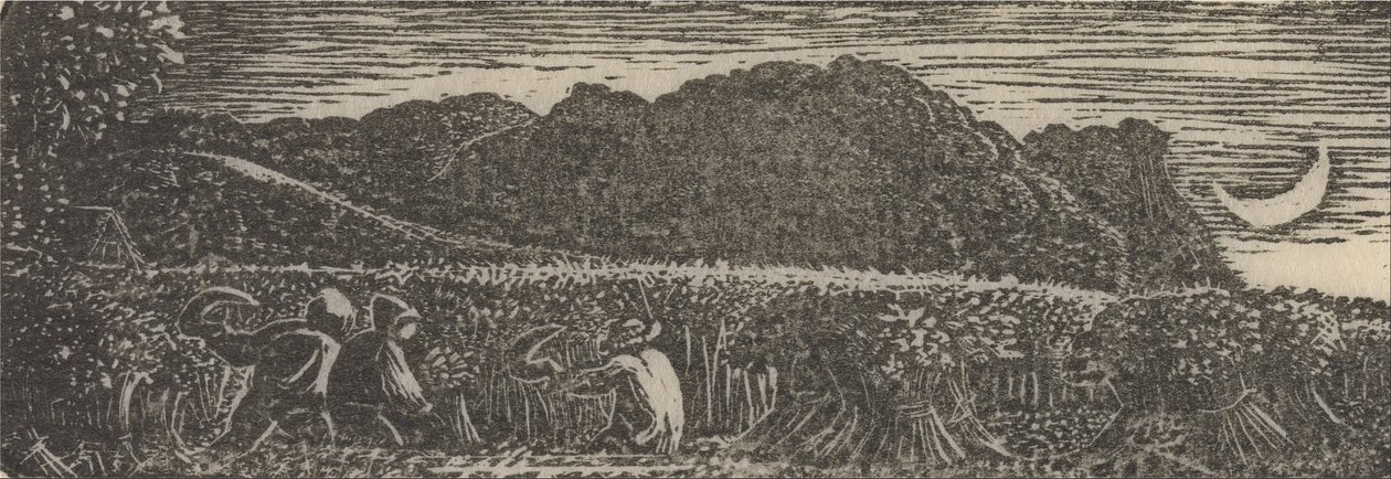 Harvest Under a Crescent Moon by Samuel Palmer