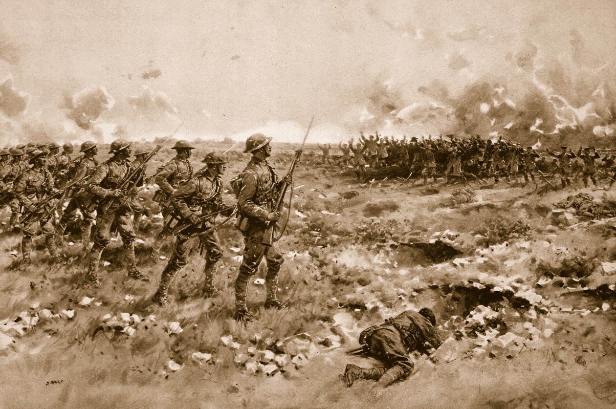 Their last hope: Demoralised German soldiers implore clemency from the advancing British troops by Samuel (after) Begg