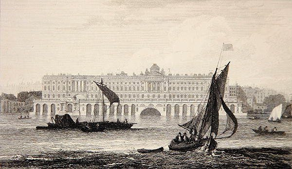View of Somerset House from the River Thames (engraved by W.B. Cooke) by Samuel (after) Owen