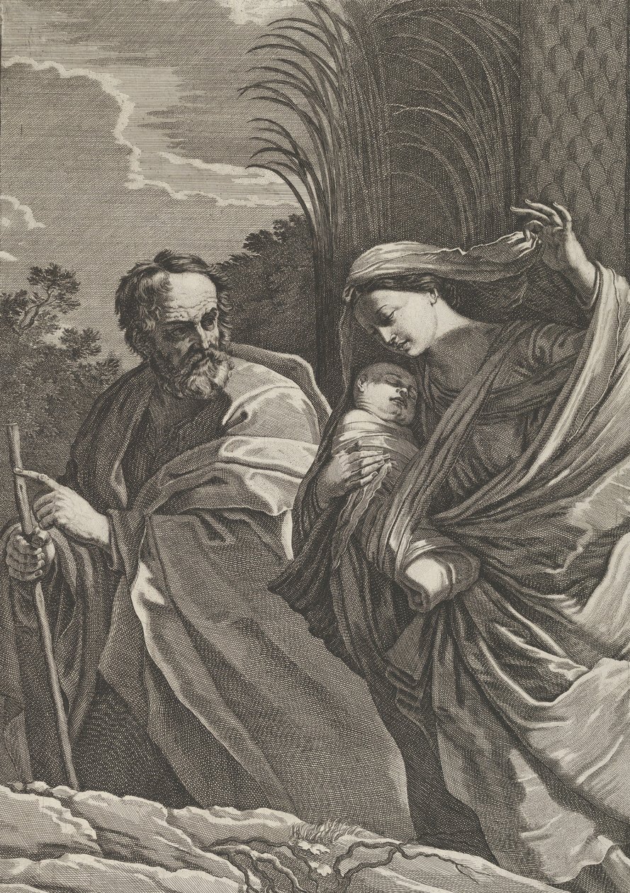 The Flight into Egypt, the Virgin Carrying the Infant Christ, Joseph Pointing by Samuel Bernard