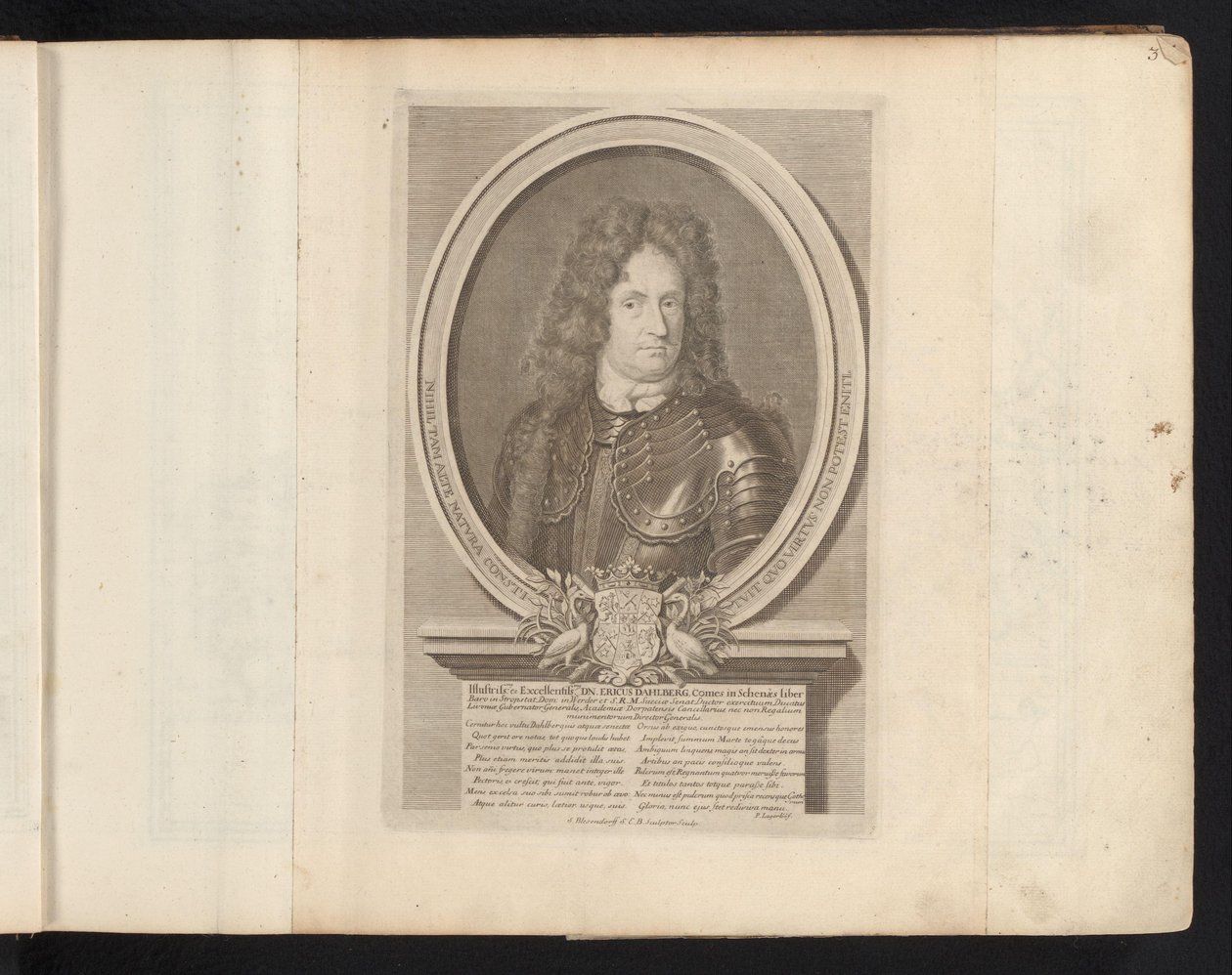 Portrait of Erik Jönssen Dahlberg (Suecia Antiqua et Hodierna) by Samuel Blesendorf