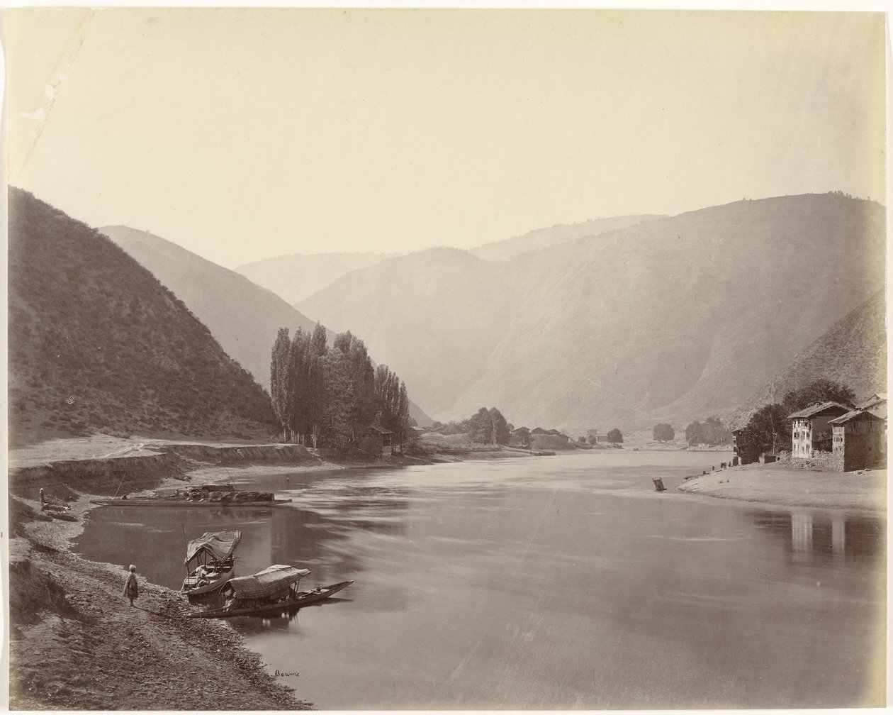 Baramula, View Down the River by Samuel Bourne (signed by artist)