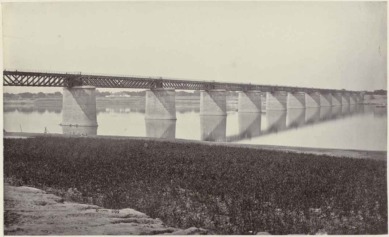 Railway Bridge Across the Jumna by Samuel Bourne (signed by artist)