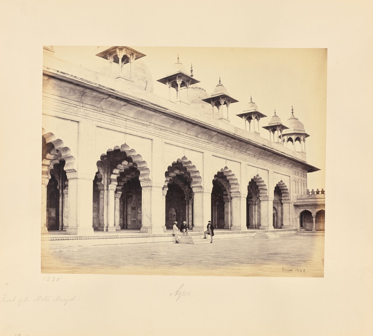 Agra; The Front of the Moti Masjid by Samuel Bourne