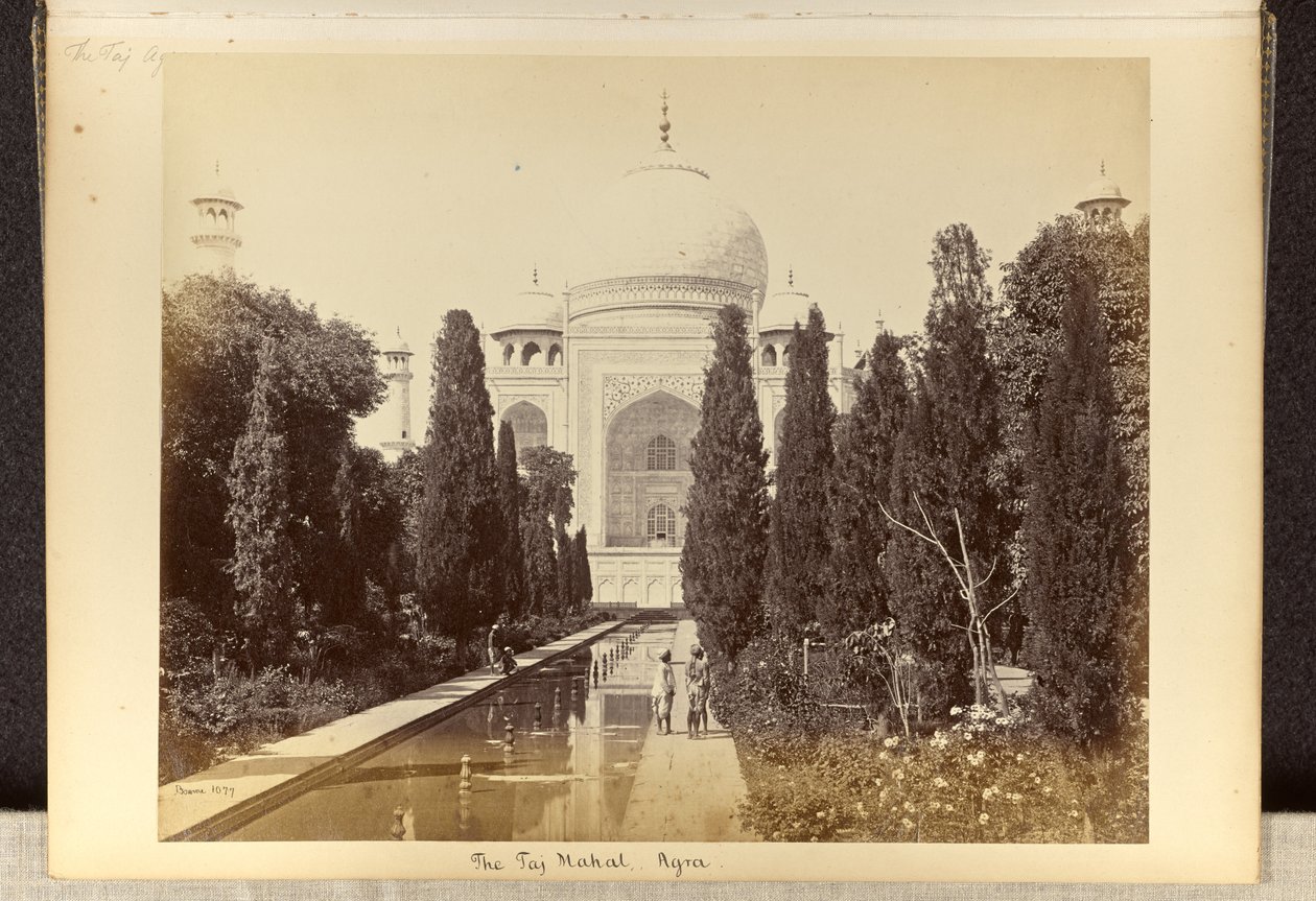 Agra; the Taj Mahal, from the Fountain by Samuel Bourne