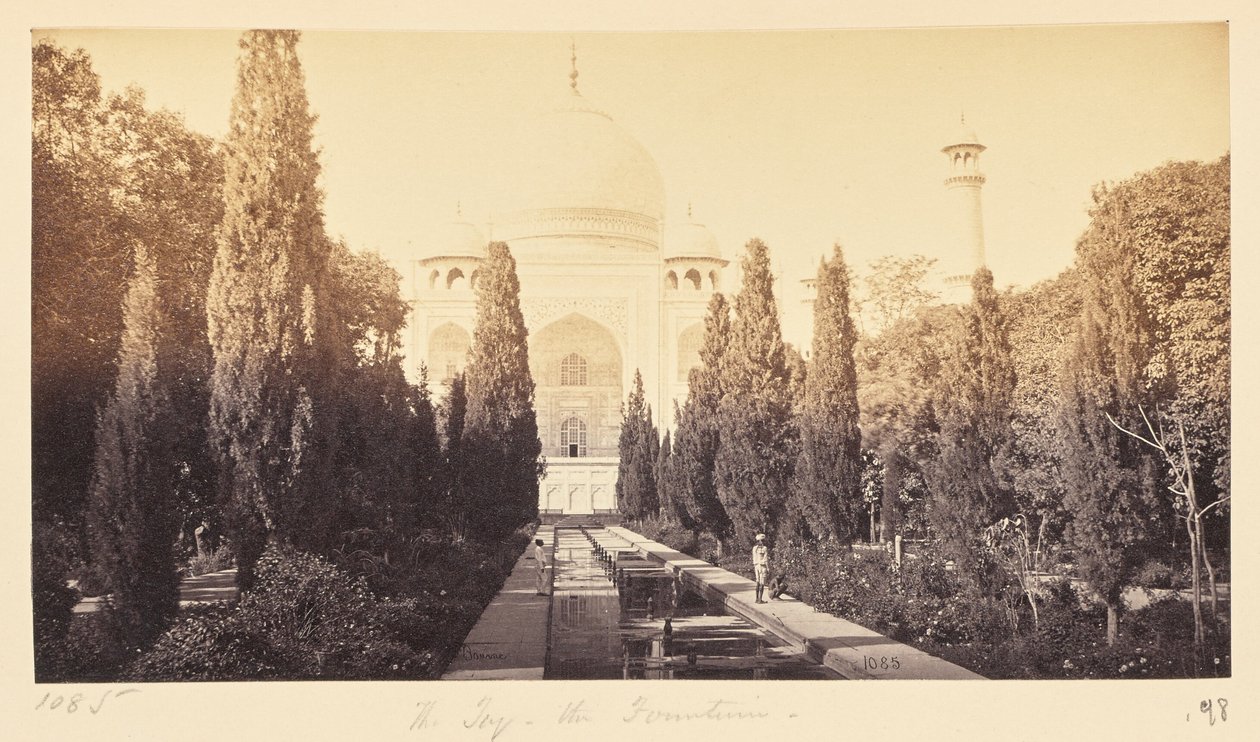 Agra; The Taj, from the Fountain by Samuel Bourne