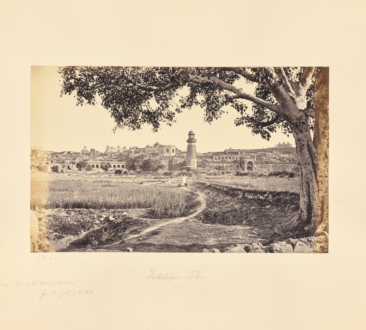 Fatehpur Sikri; General View of the Ruins (West Side), from the Foot of the Hill by Samuel Bourne