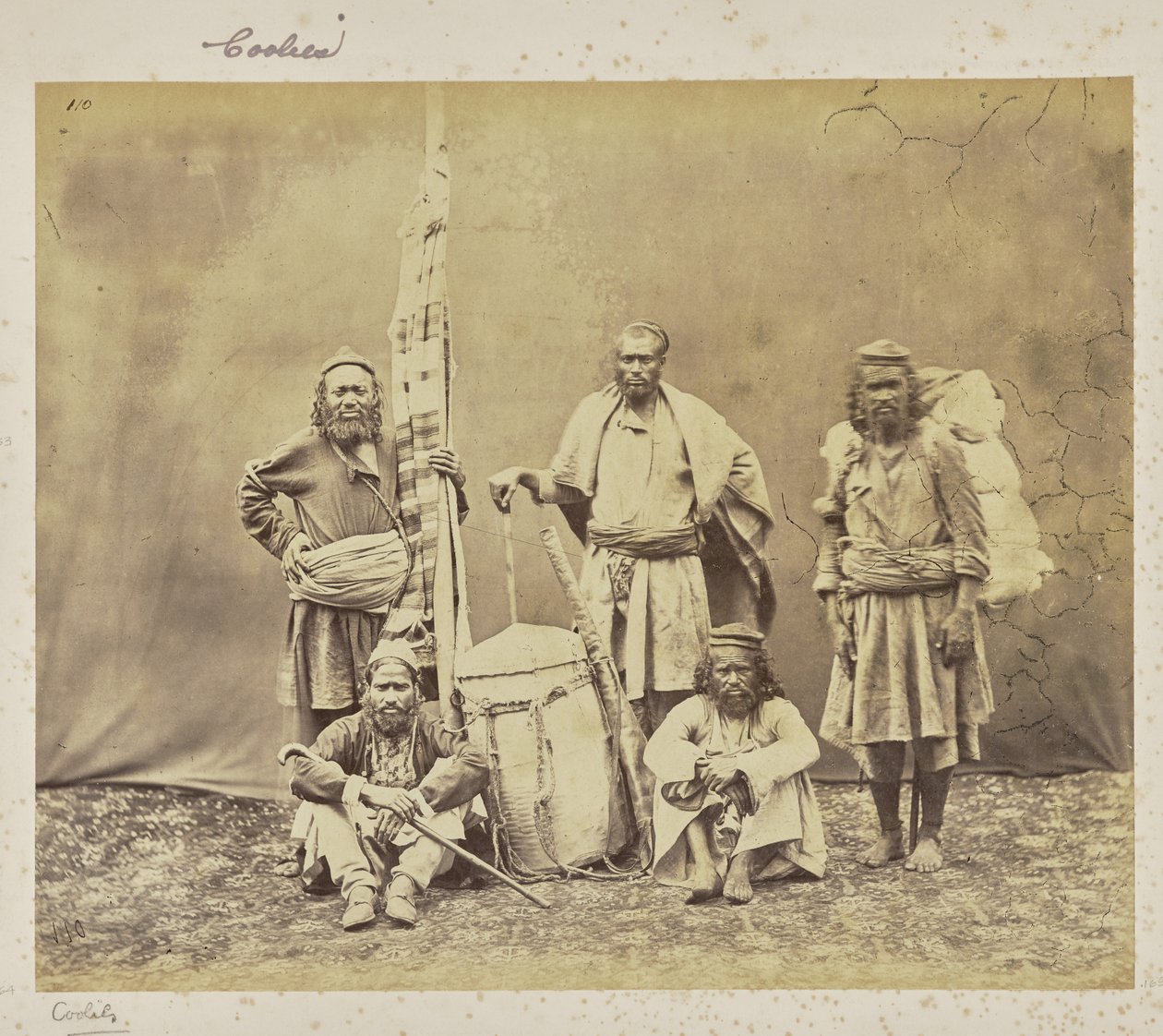 Mountain Workers in Shimla with Khiltas and Dandy by Samuel Bourne