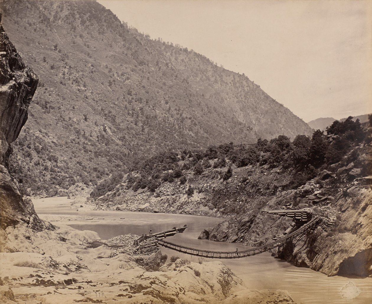 Rope Bridge near Kistwar by Samuel Bourne