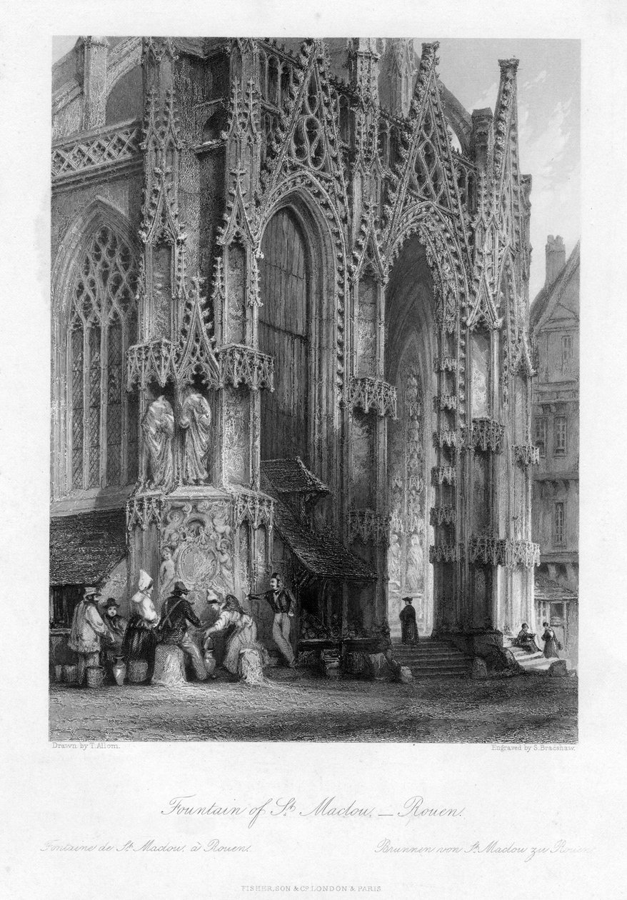 The fountain of St Maclou, Rouen, France by Samuel Bradshaw