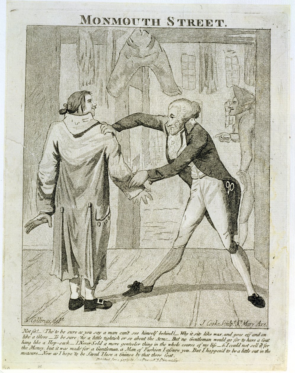 Monmouth Street, a Caricature of an Old-Clothes Seller, Engraved by J. Cooke by Samuel Collings