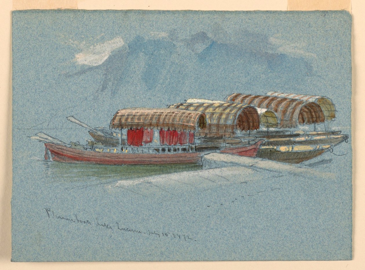 Sketches: Pleasure Boats, Lake Lucerne, Switzerland, July 10, 1872 by Samuel Colman