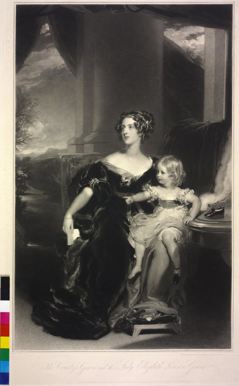 Lady Harriet Elizabeth Georgiana Howard and Her Daughter Lady Elizabeth Georgiana Leveson-Gower by Samuel Cousins