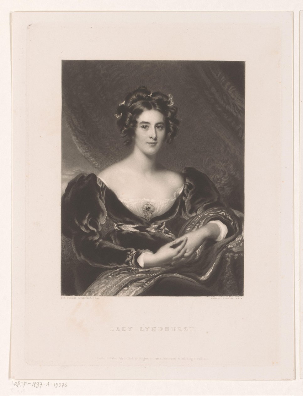 Portrait of Sarah Garay Lyndhurst (Lady Lyndhurst) by Samuel Cousins