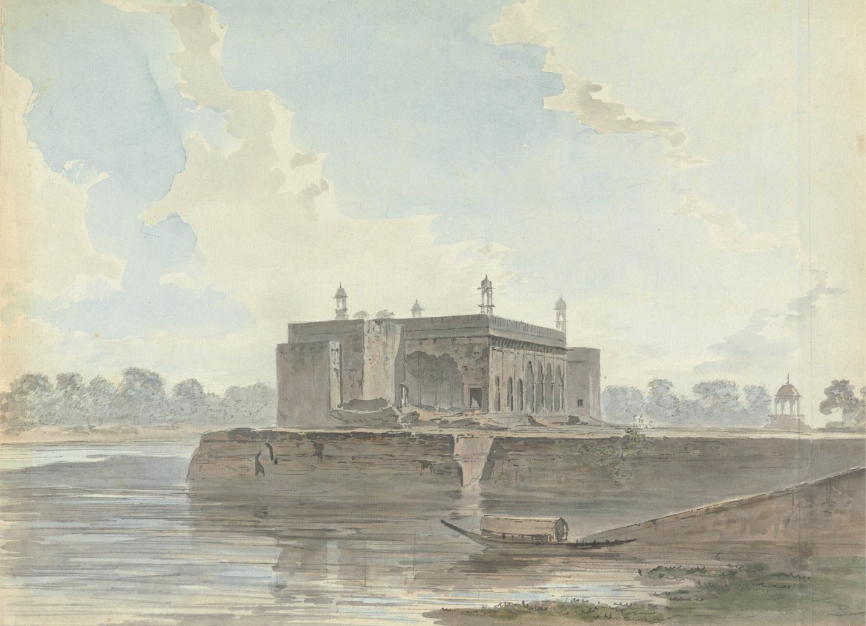 Ruined Palace by a River by Samuel Davis