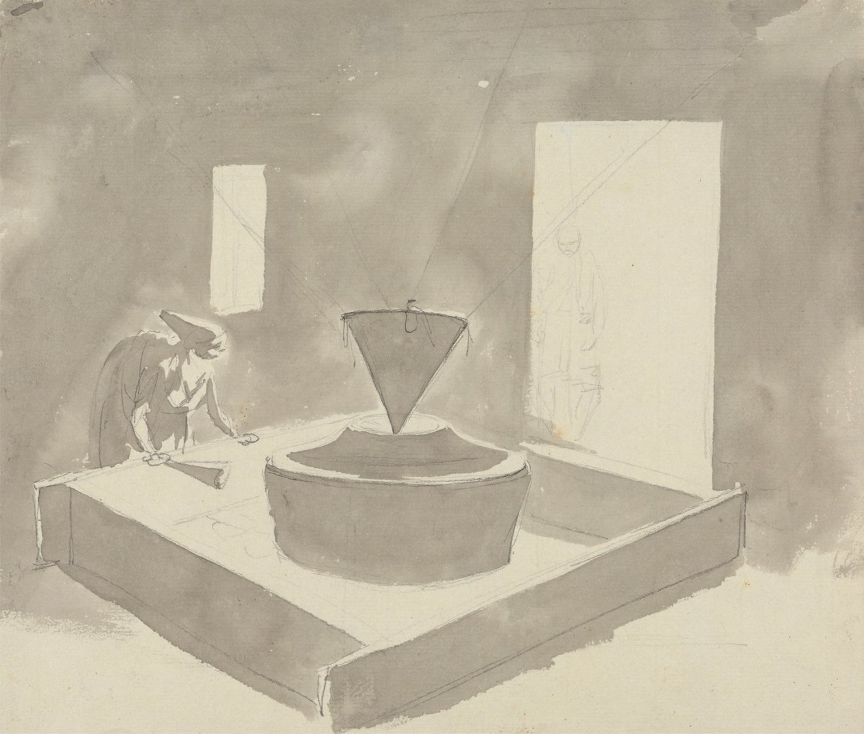Woman Operating a Device (Flour Mill?) by Samuel Davis