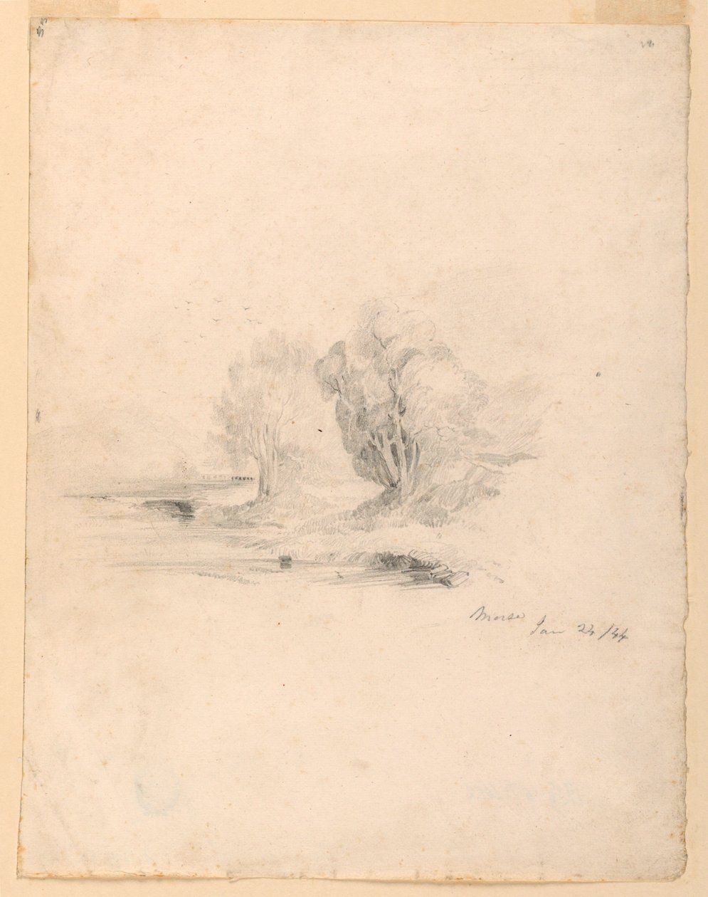 Brook and Trees by Samuel Finley Breese Morse