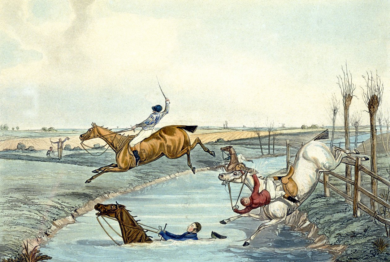 Second Mile, from Steeplechasing (engraved by Charles Hunt) by Samuel Henry (after) Alken