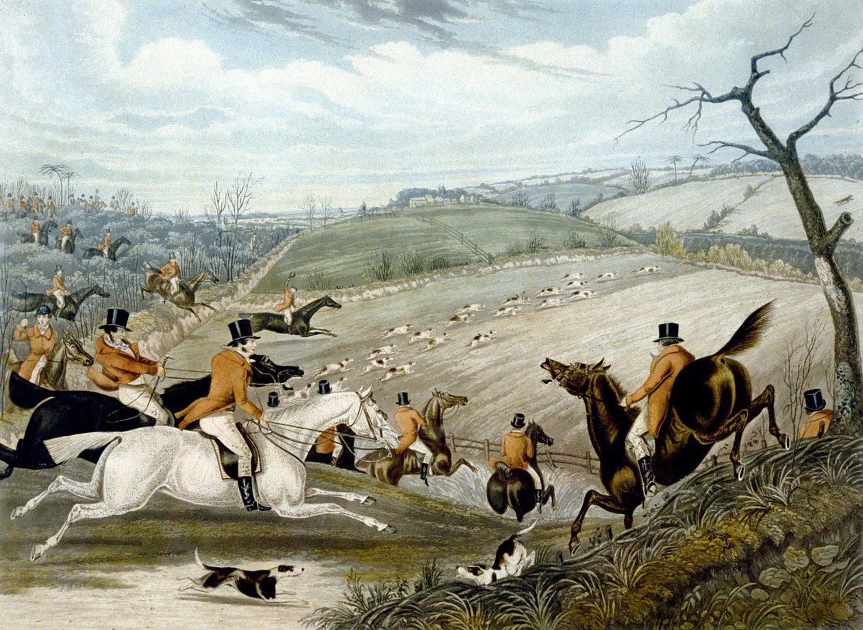 The Grand Leicestershire Fox Hunt, plate 1 by Samuel Henry (after) Alken