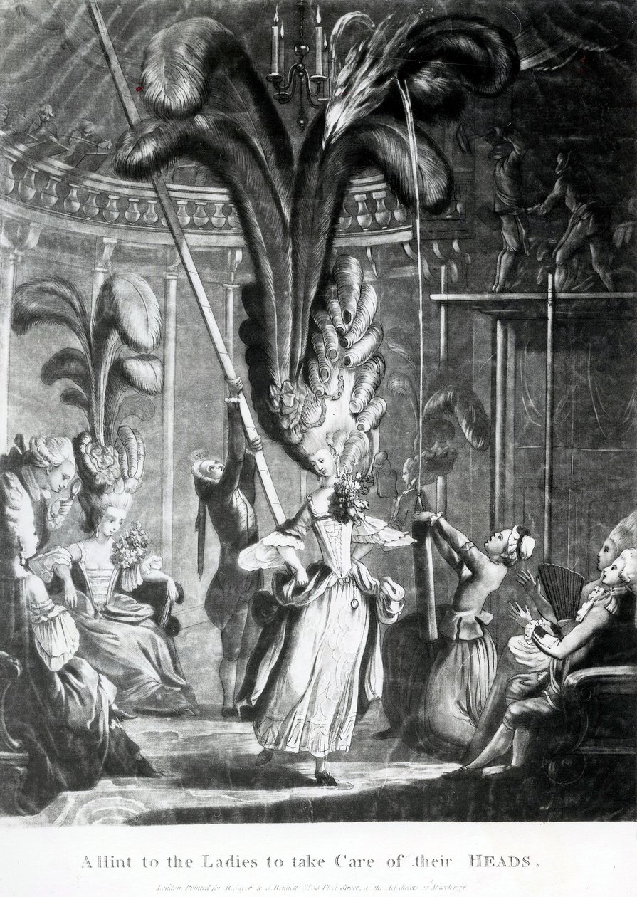 A Hint to the Ladies to Take Care of Their Heads, Published by Sayer and Bennett, 1776 by Samuel Hieronymous Grimm